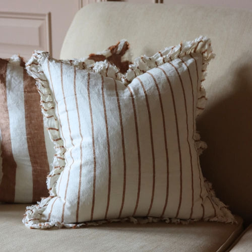 Hallie Brown &amp; Cream Stripe Cushion