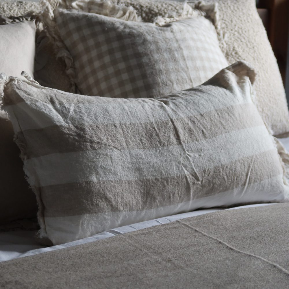 Esmee Natural Wide Stripe Cushion 50x30
