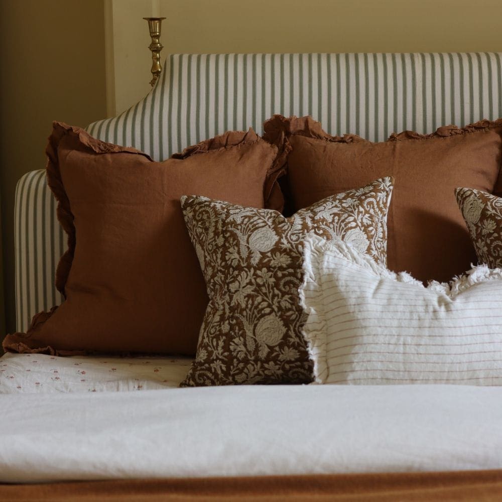 Ivy Rust Print Cushion 45x45