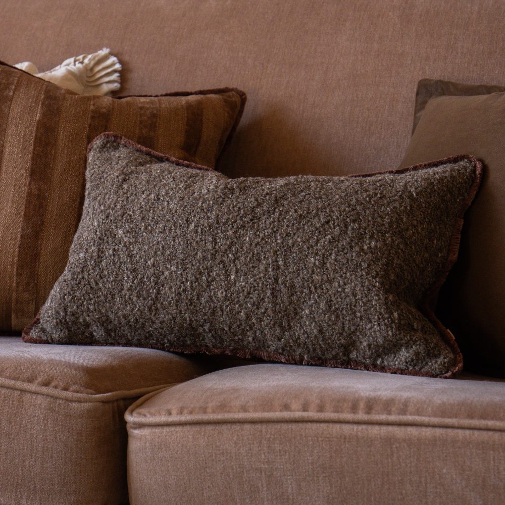 Sofia Brown Boucle Cushion 50x30