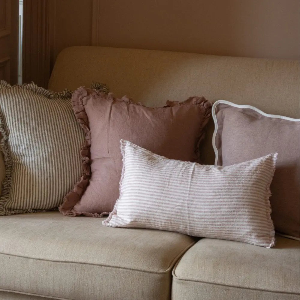 Hallie Dusty Pink Ruffle Cushion 45x45
