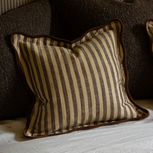 Chloe Brown & Cream Stripe Cushion