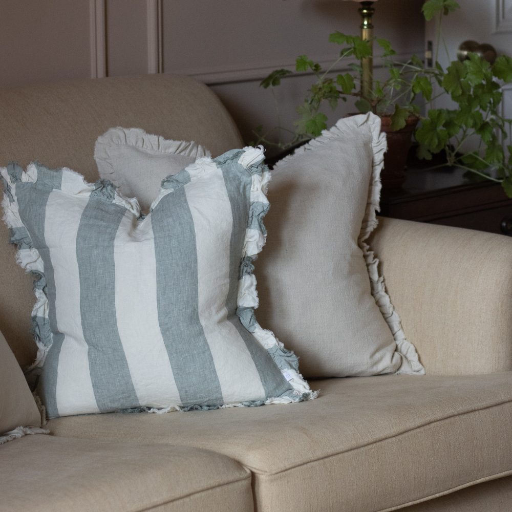 Hallie Teal Wide Stripe Cushion 45x45