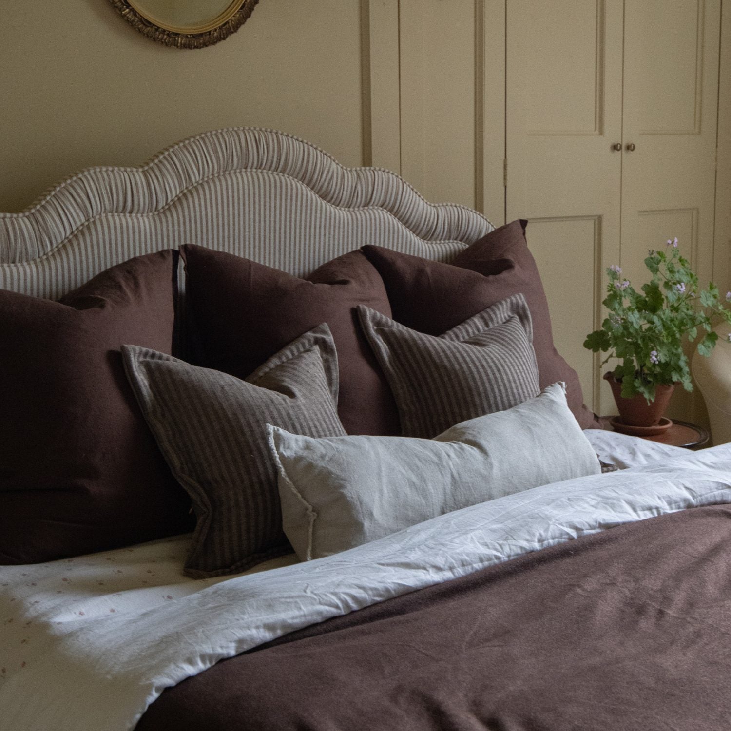Esmee Dark Brown Linen Cushion 65x65