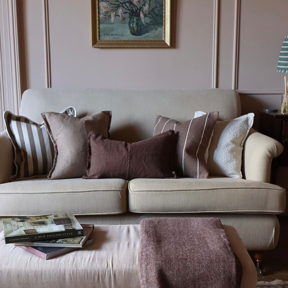 Esmee Dark Brown Linen Cushion 50x30