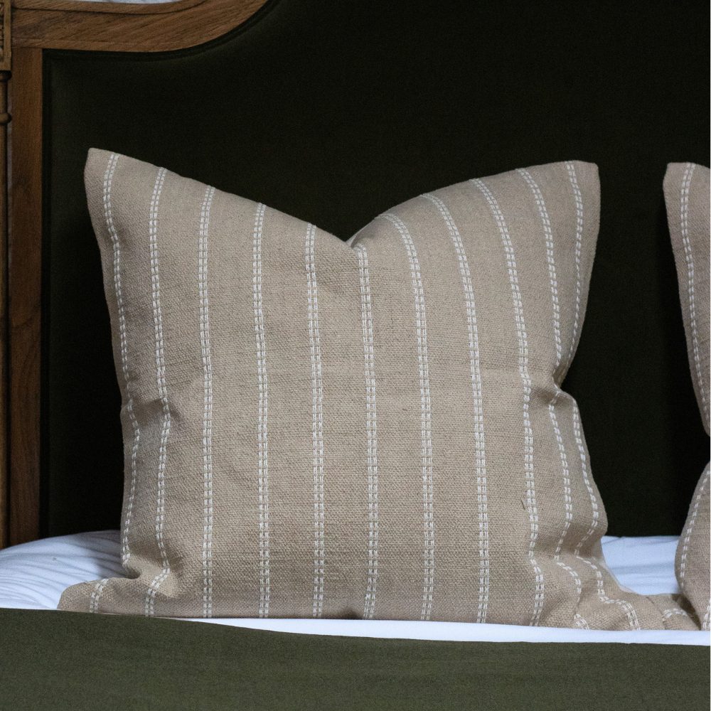 India Beige Stripe Cushion 45x45