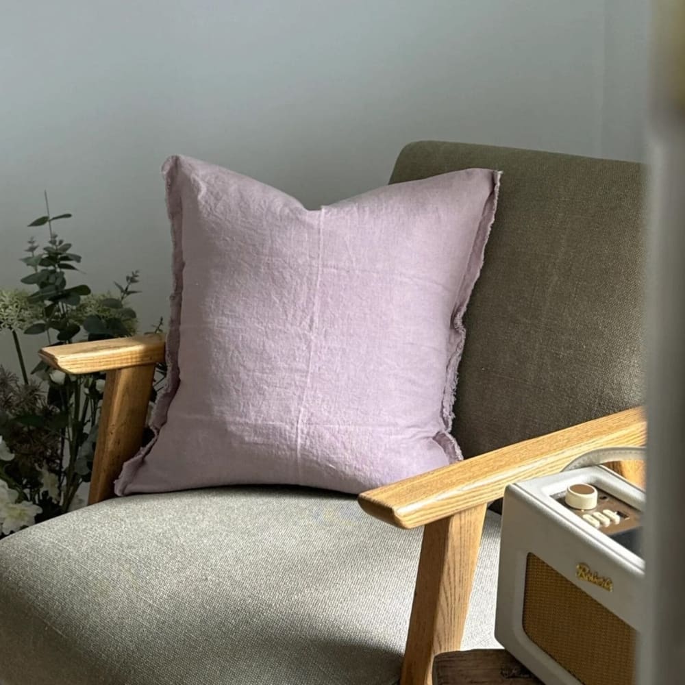Esmee Pink/Lilac Linen Cushion 45x45