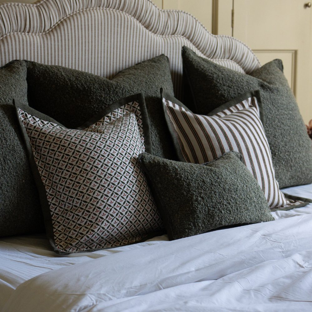 Fleur Olive and Terracotta Print Cushion 45x45