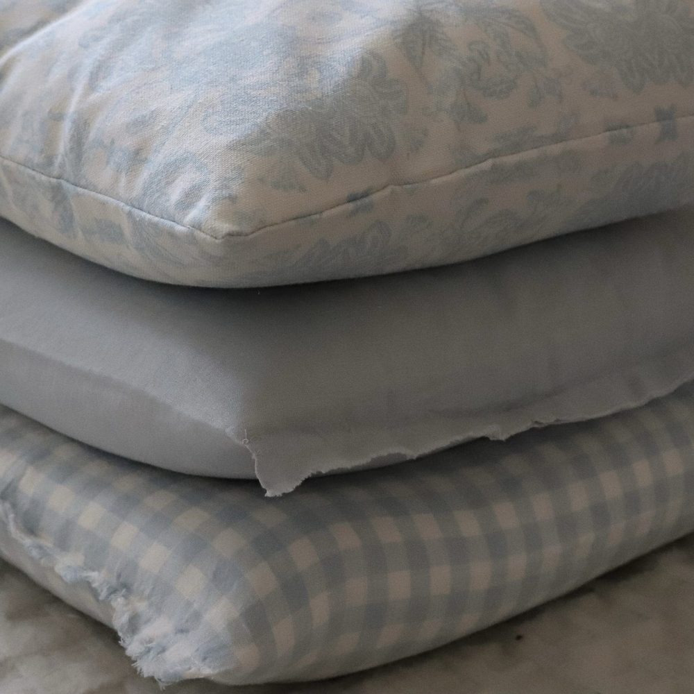 Esmee Blue Gingham Cushion 45x45