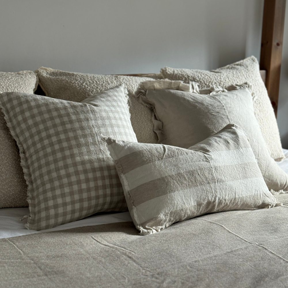 Esmee Natural Wide Stripe Cushion 50x30