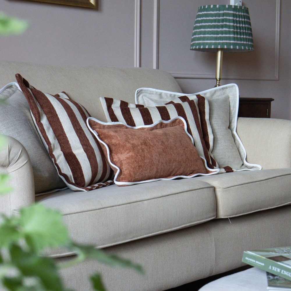 Chloe Rust Scalloped Edge Cushion 50x30