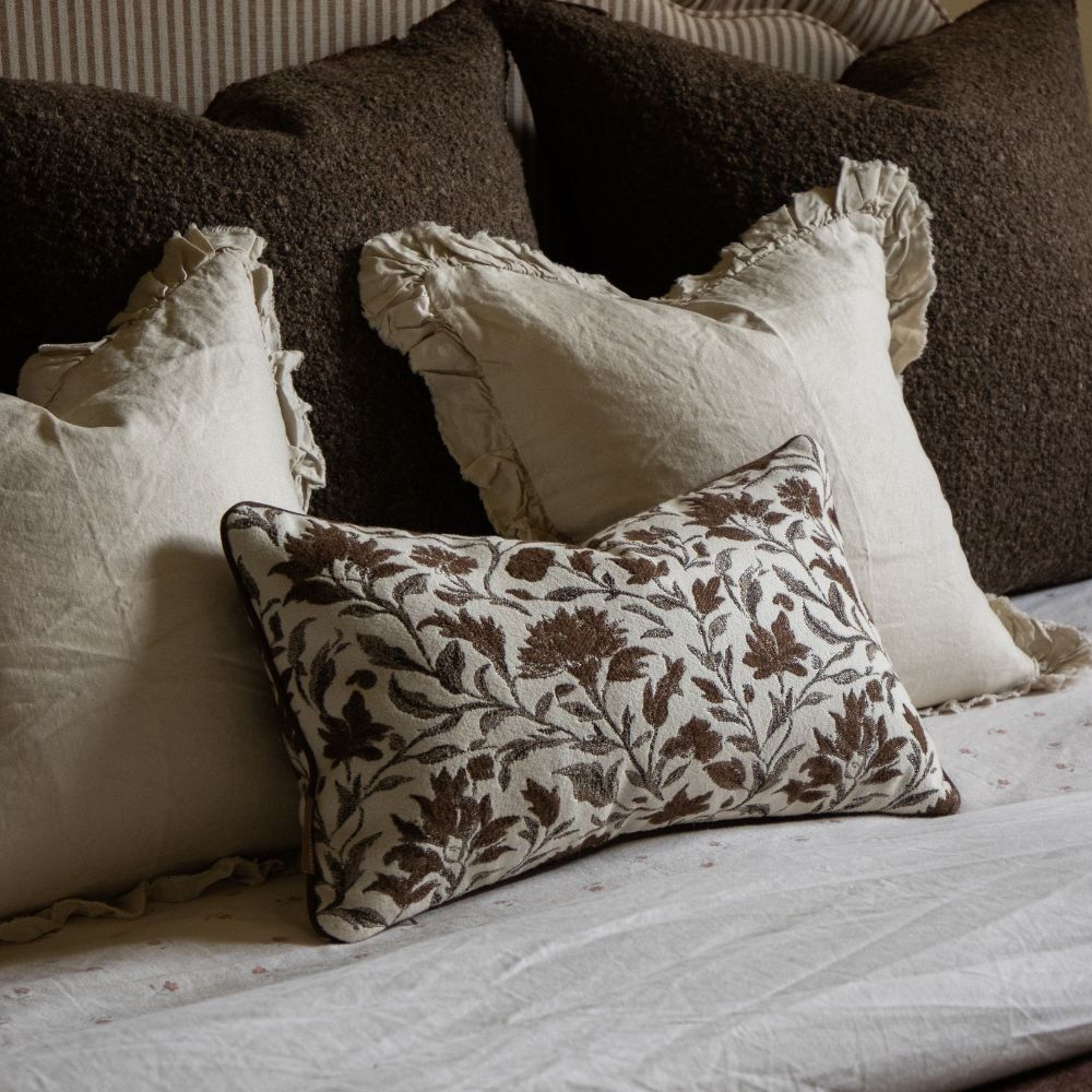 Thea Brown Print Cushion 50x30