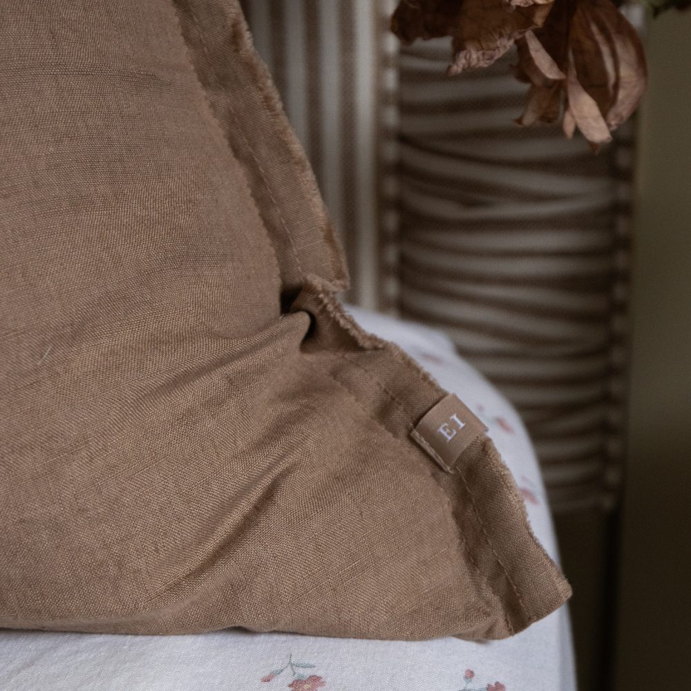 Esmee Coffee Brown Linen Cushion 65x65