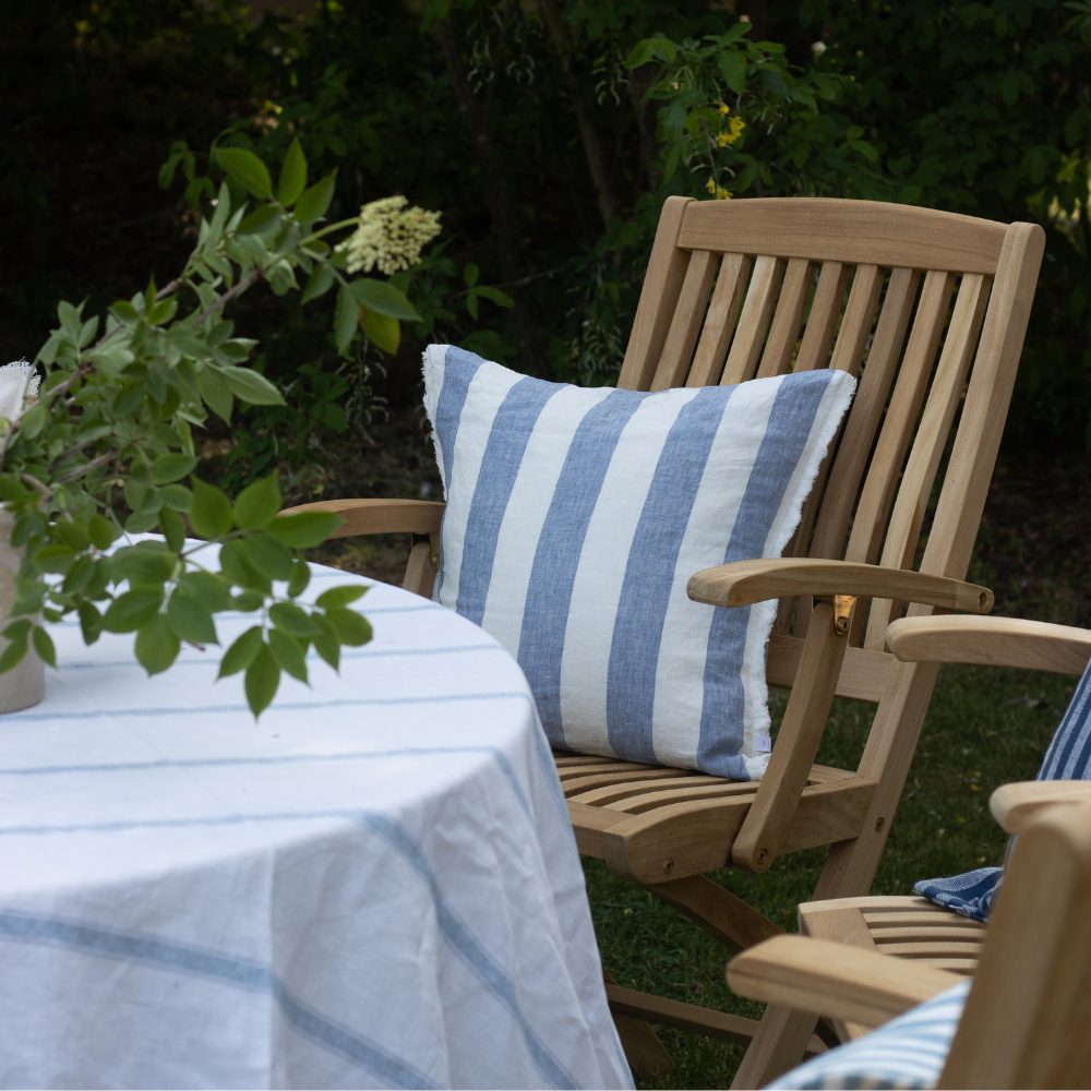 Esmee Blue Wide Stripe Cushion 45x45