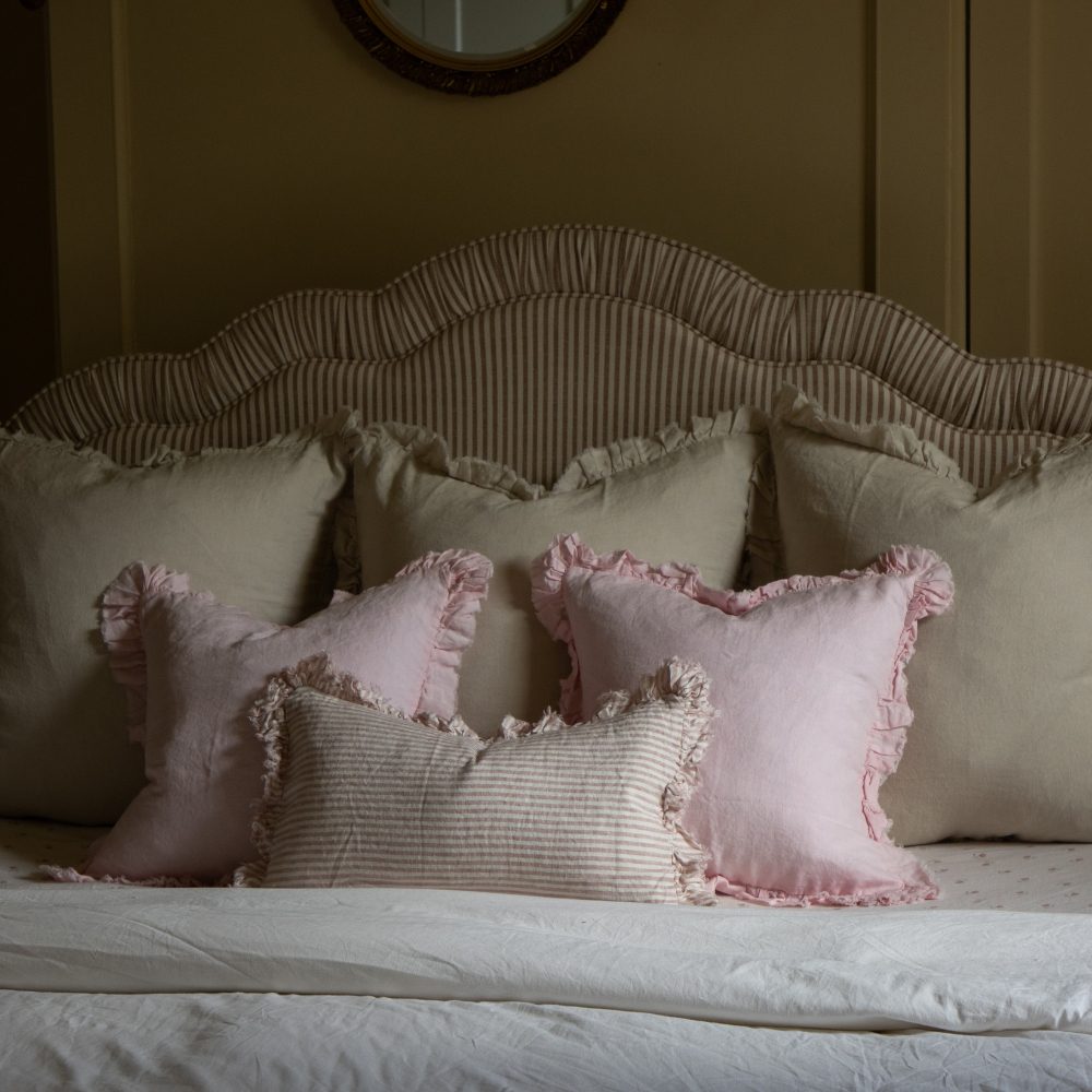 Hallie Light Pink Ruffle Cushion 45x45
