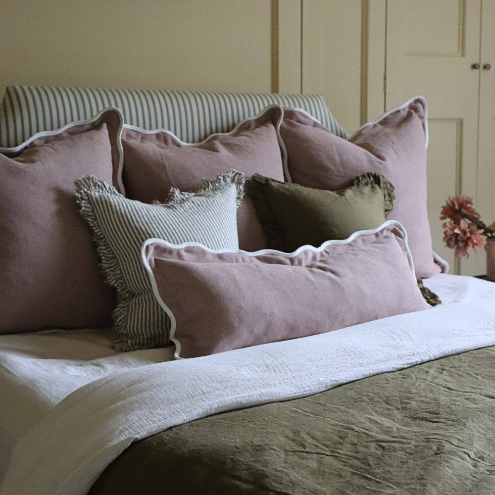 The Large Pink & Olive Cushion Combination