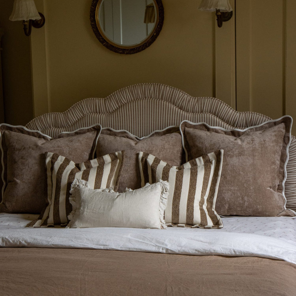 Orla Coffee Brown Stripe Cushion 45x45