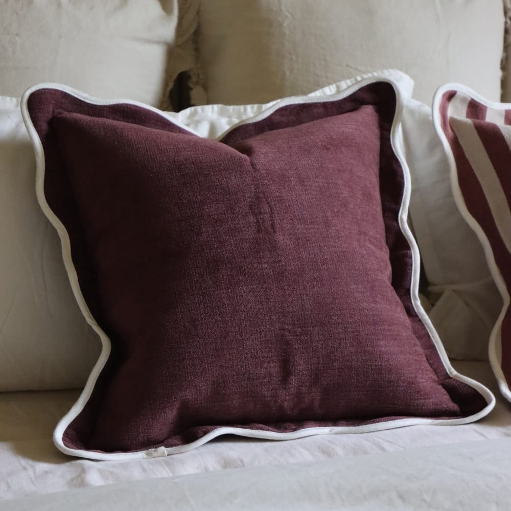 Chloe Plum Scalloped Edge Cushion 45x45