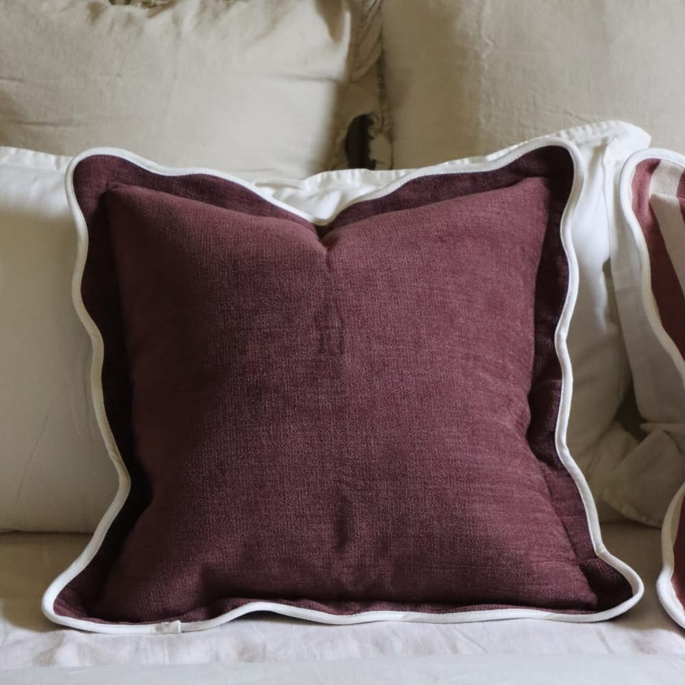 Chloe Plum Scalloped Edge Cushion 45x45