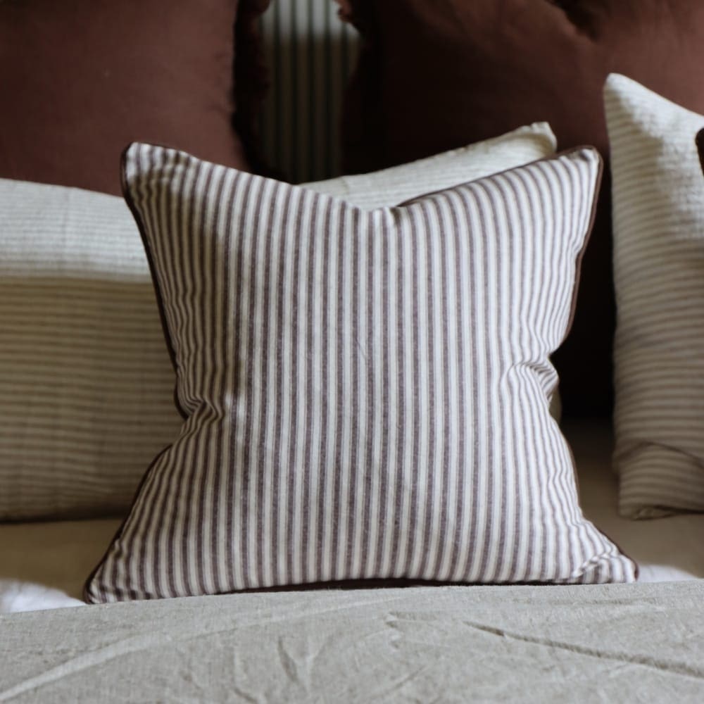 Florence Dark Brown Stripe Cushion 45x45
