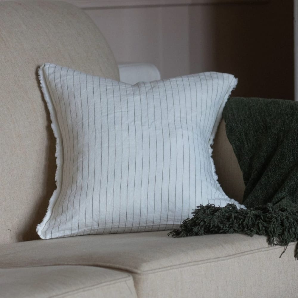 esmee olive pinstripe cushion