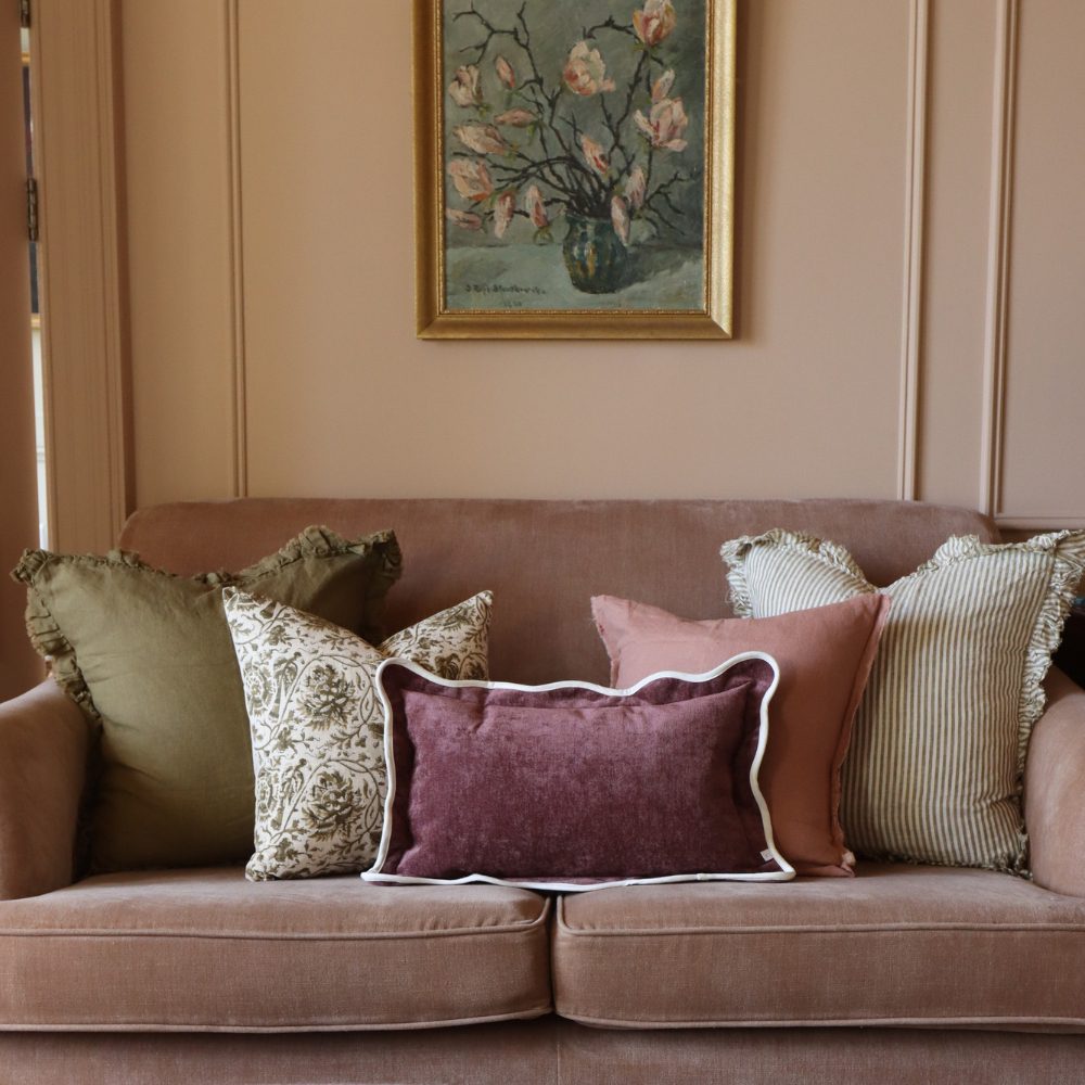Esmee Dusty Pink Linen Cushion 45x45