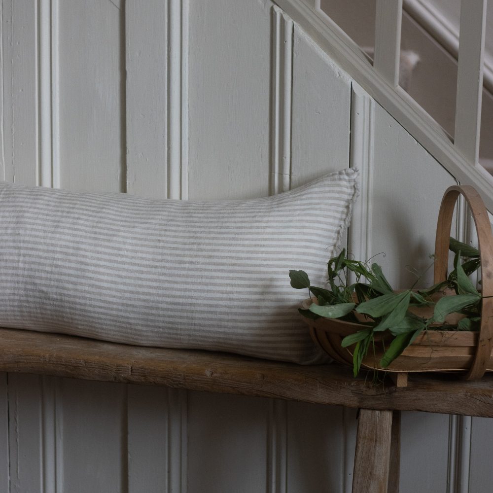 Esmee Natural Stripe Bolster Cushion 80x30