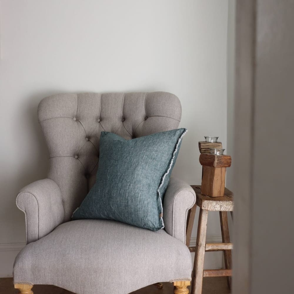 Esmee Washed Dark Teal Cushion 45x45