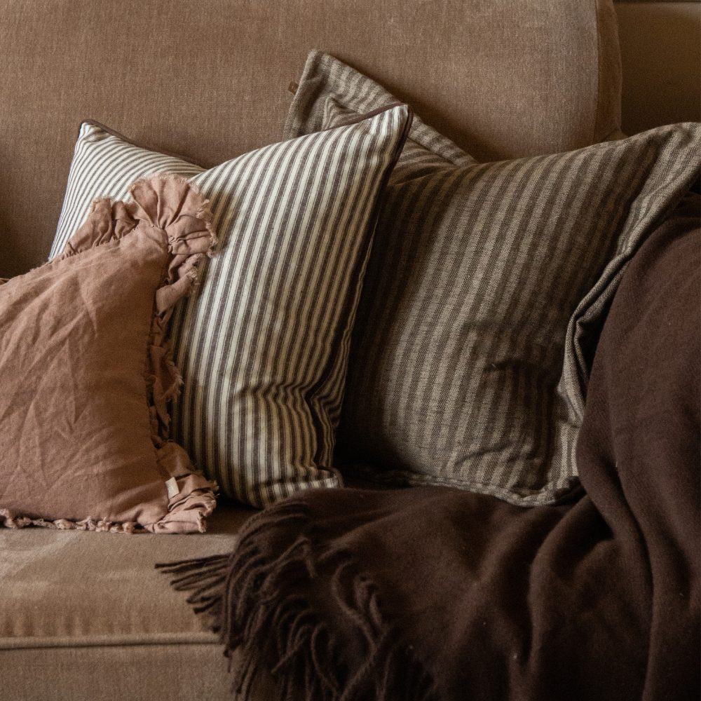 Orla Brown Stripe Cushion 45x45