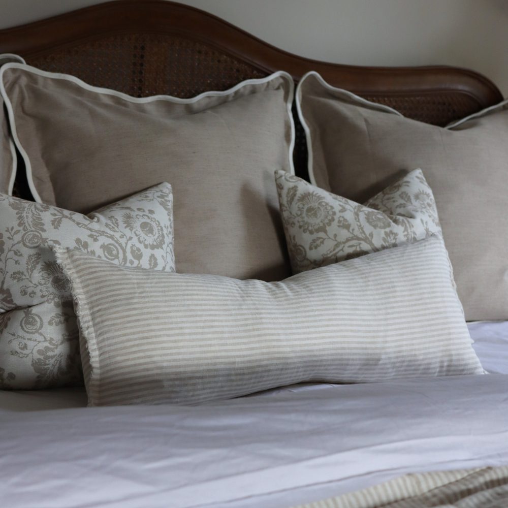 Esmee Natural Stripe Bolster Cushion 80x30