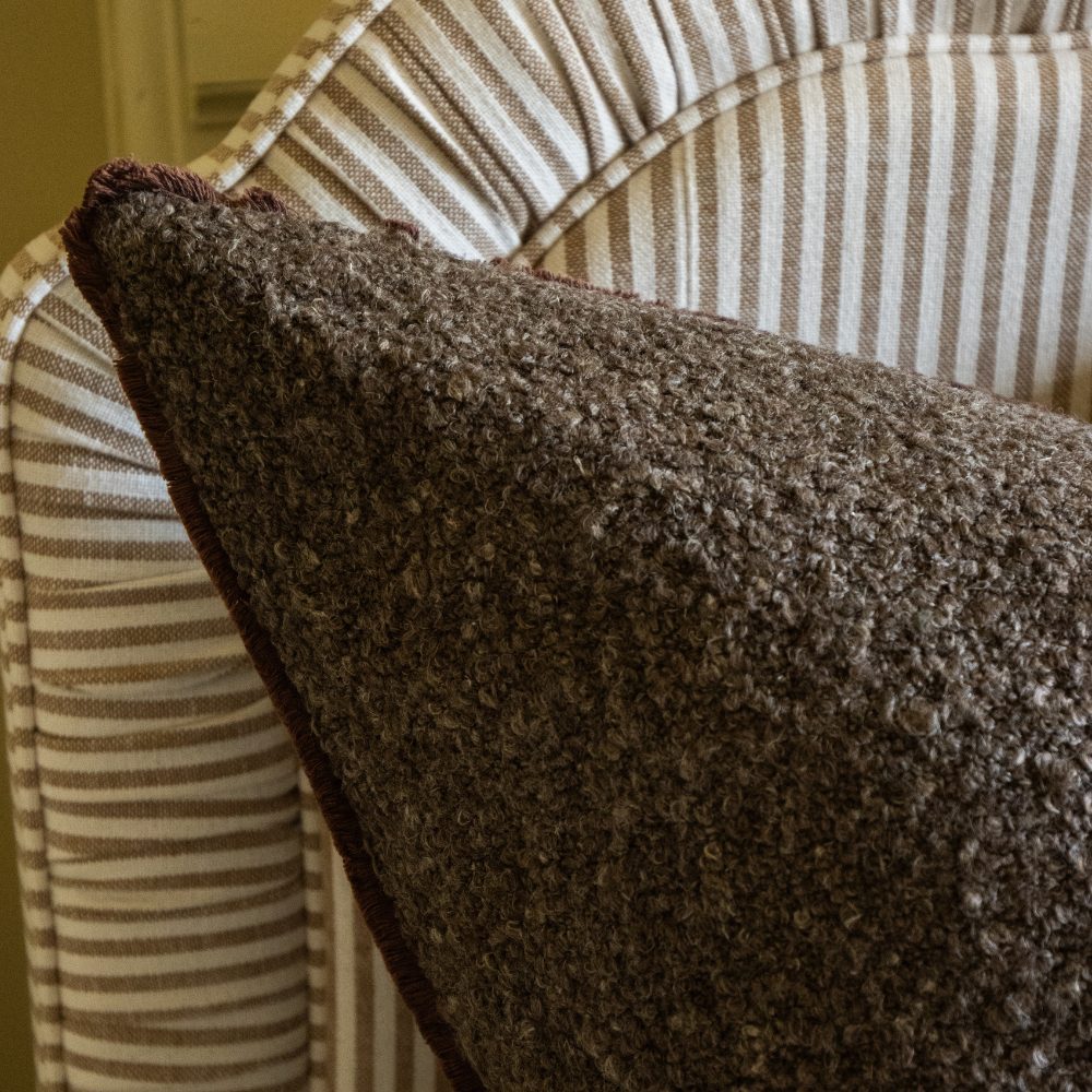 Sofia Dark Brown Boucle Cushion 65x65
