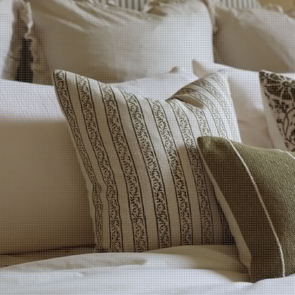 Ivy Olive Stripe Print Cushion 45x45
