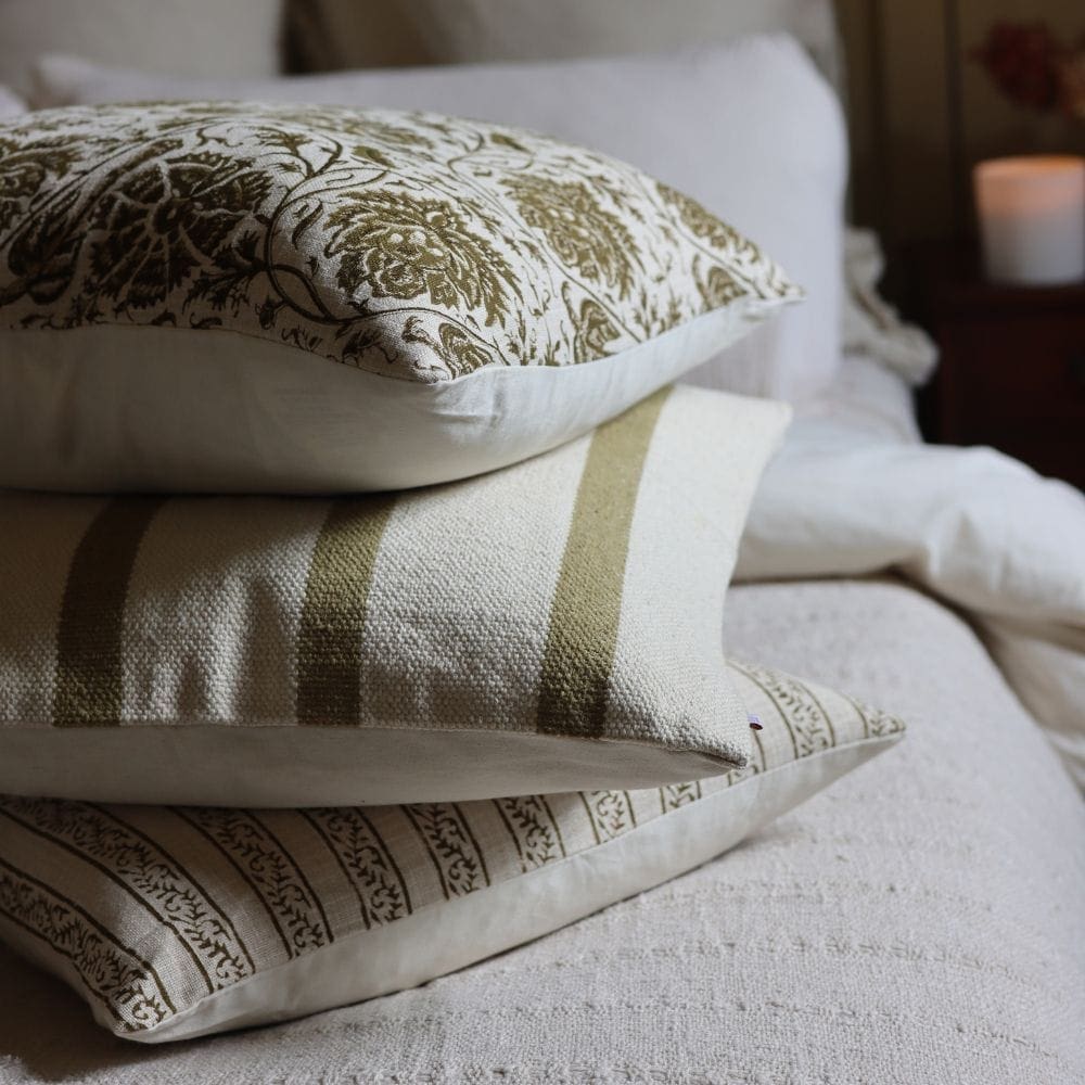 Ivy Olive Floral Print Cushion 45x45