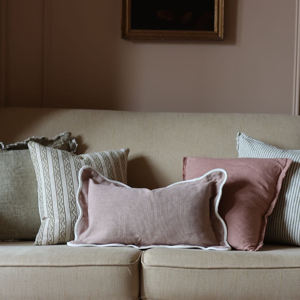 Ivy Olive Stripe Print Cushion 45x45