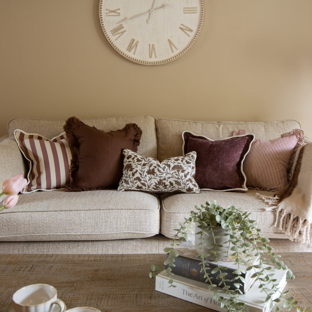 Chloe Plum Scalloped Edge Cushion 55x55