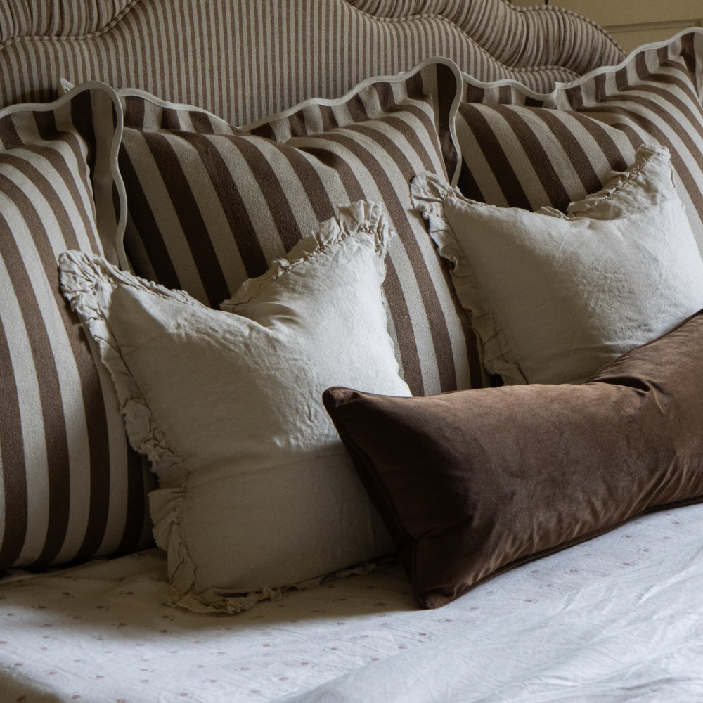 Hallie Cream Ruffle Cushion 45x45