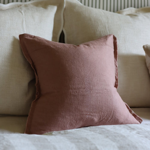 Esmee Dusty Pink Linen Cushion 45x45