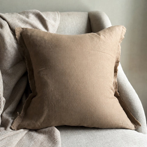 Esmee Coffee Brown Linen Cushion 45x45