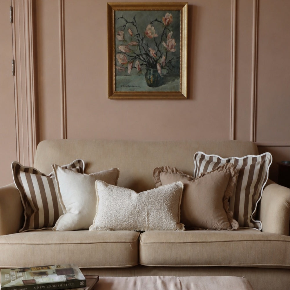 Esmee Cream Linen Cushion 45x45