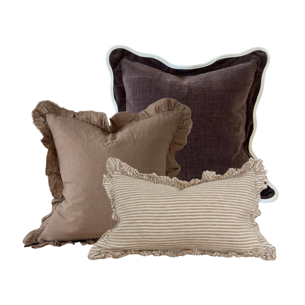 The Light Brown Stripe Cushion Combination