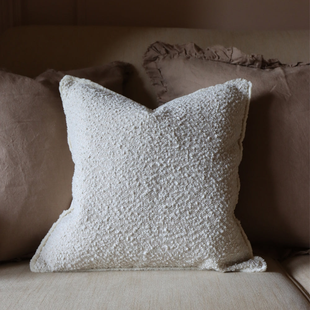Sofia Cream Boucle Cushion 65x65
