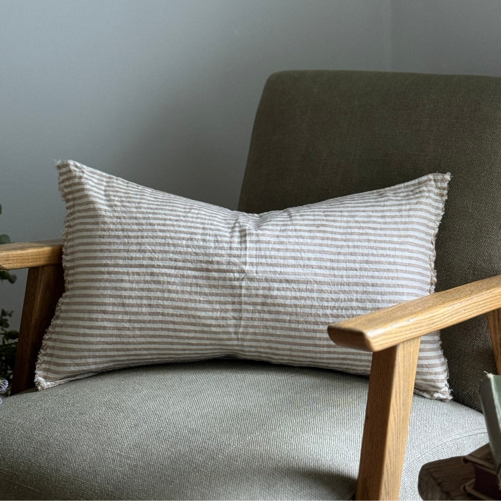 Esmee Light Brown Stripe Cushion 50x30