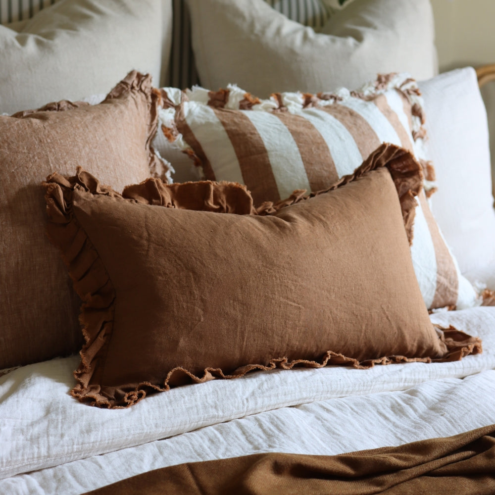 Hallie Rust Linen Cushion 50x30