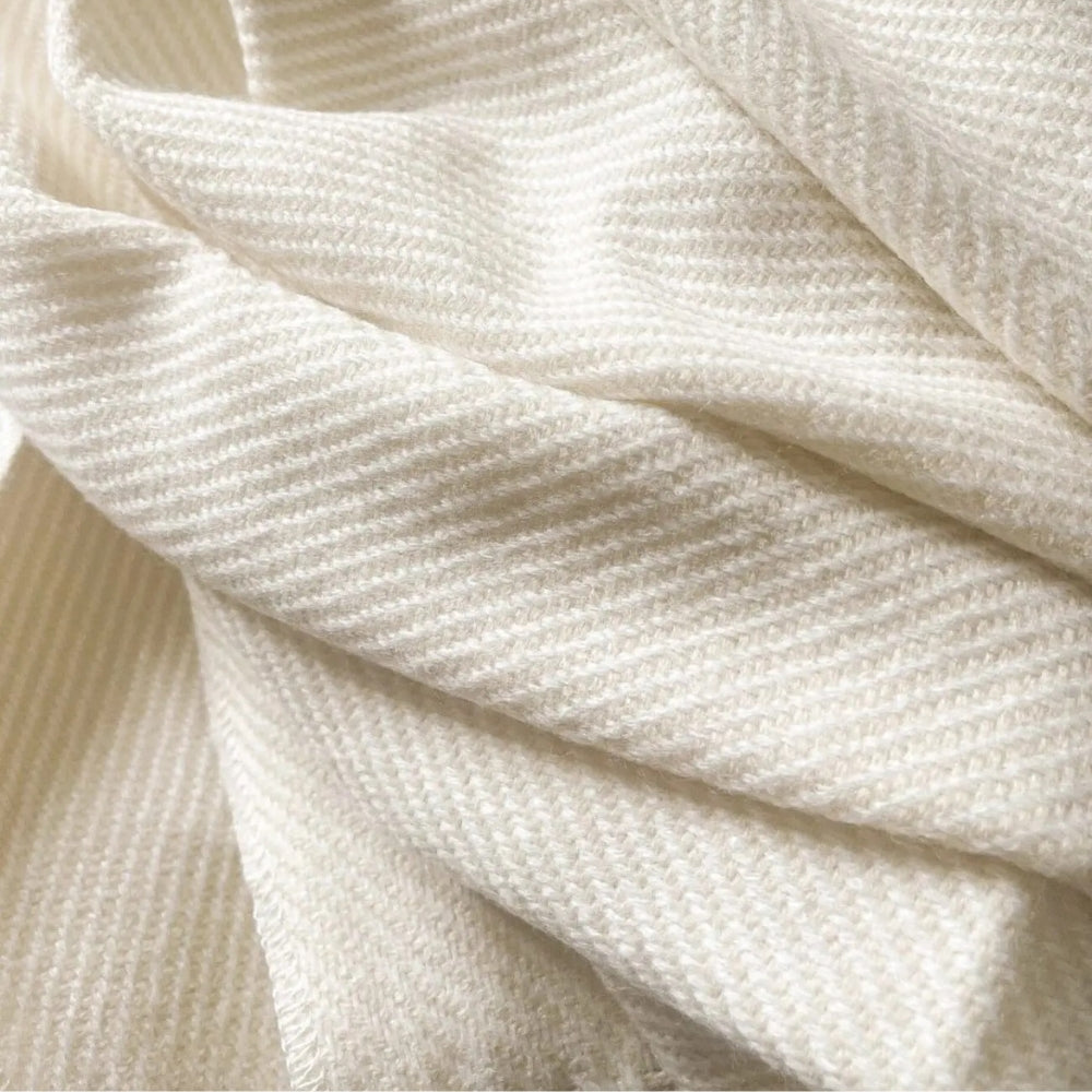 Cream And Beige Tassel Throw