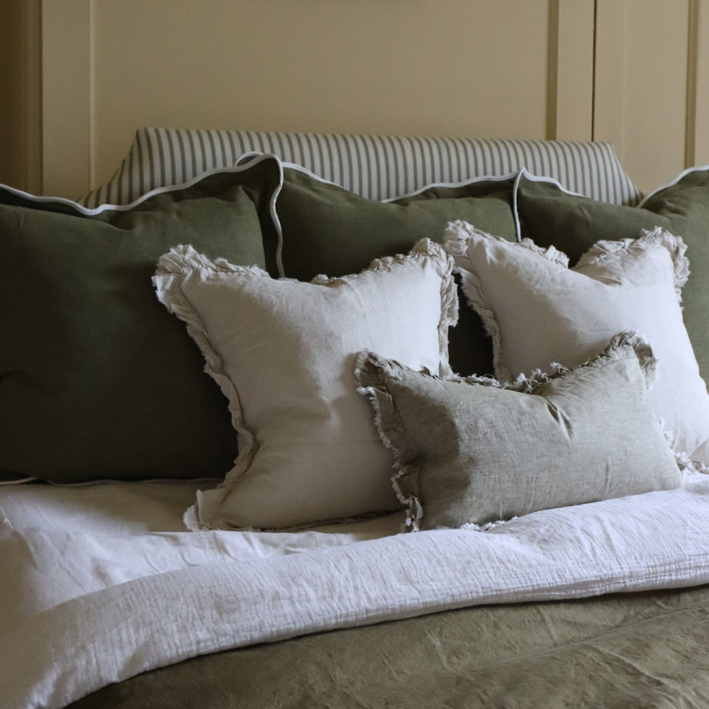 Hallie Cream Ruffle Cushion 45x45