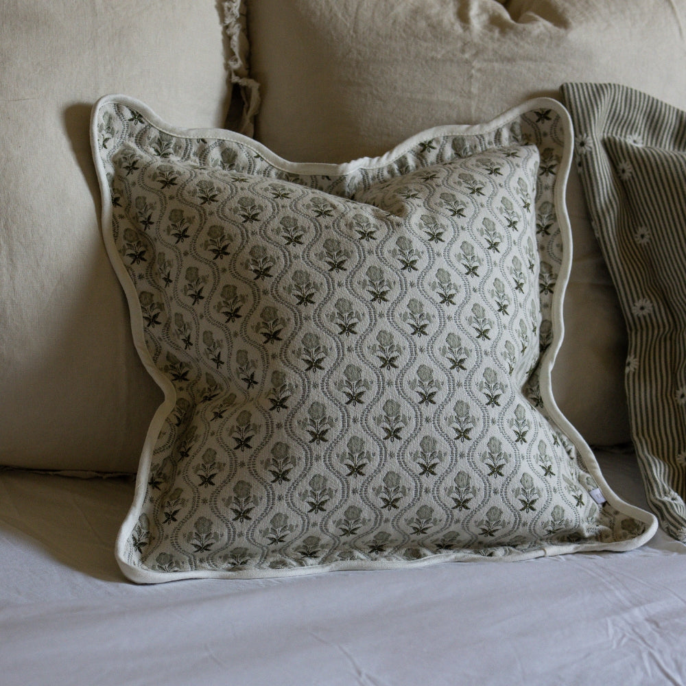 The Large Floral Sage Cushion Combination