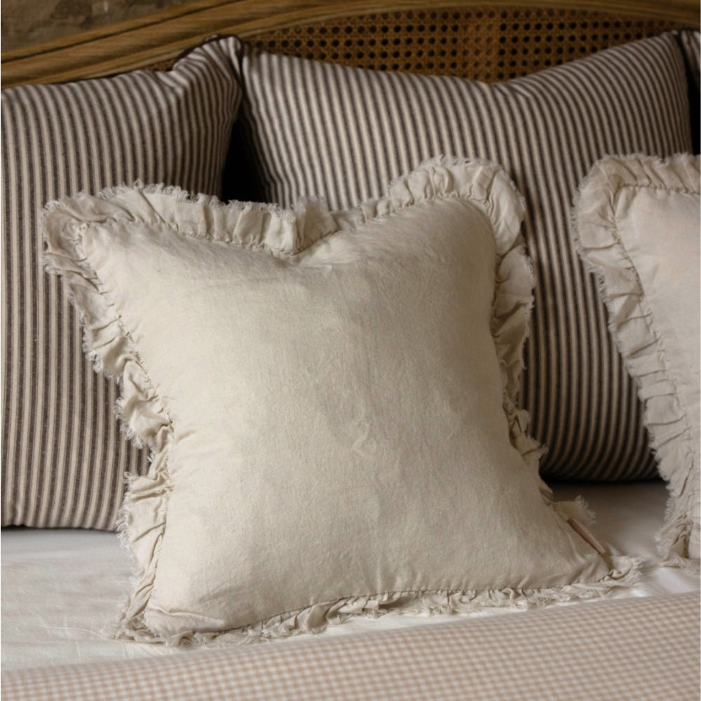 Hallie Cream Ruffle Cushion 45x45