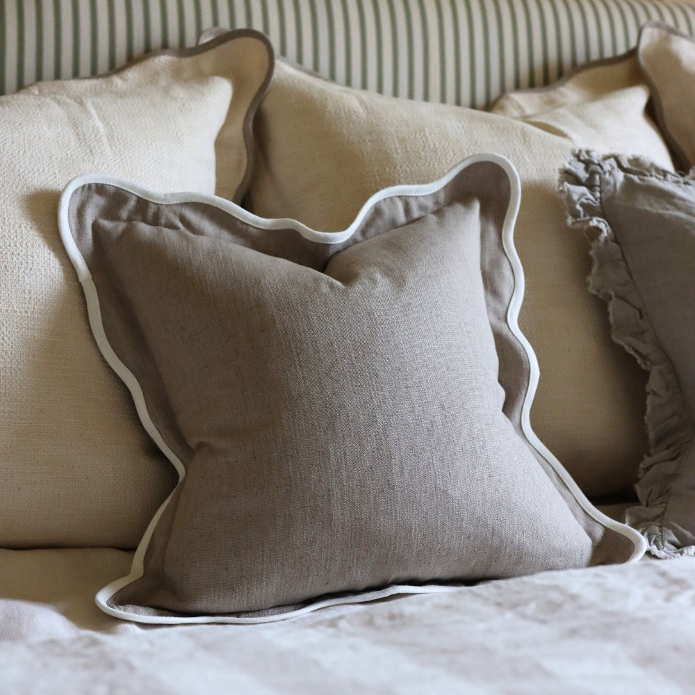 The Large Beige Scalloped Cushion Combination