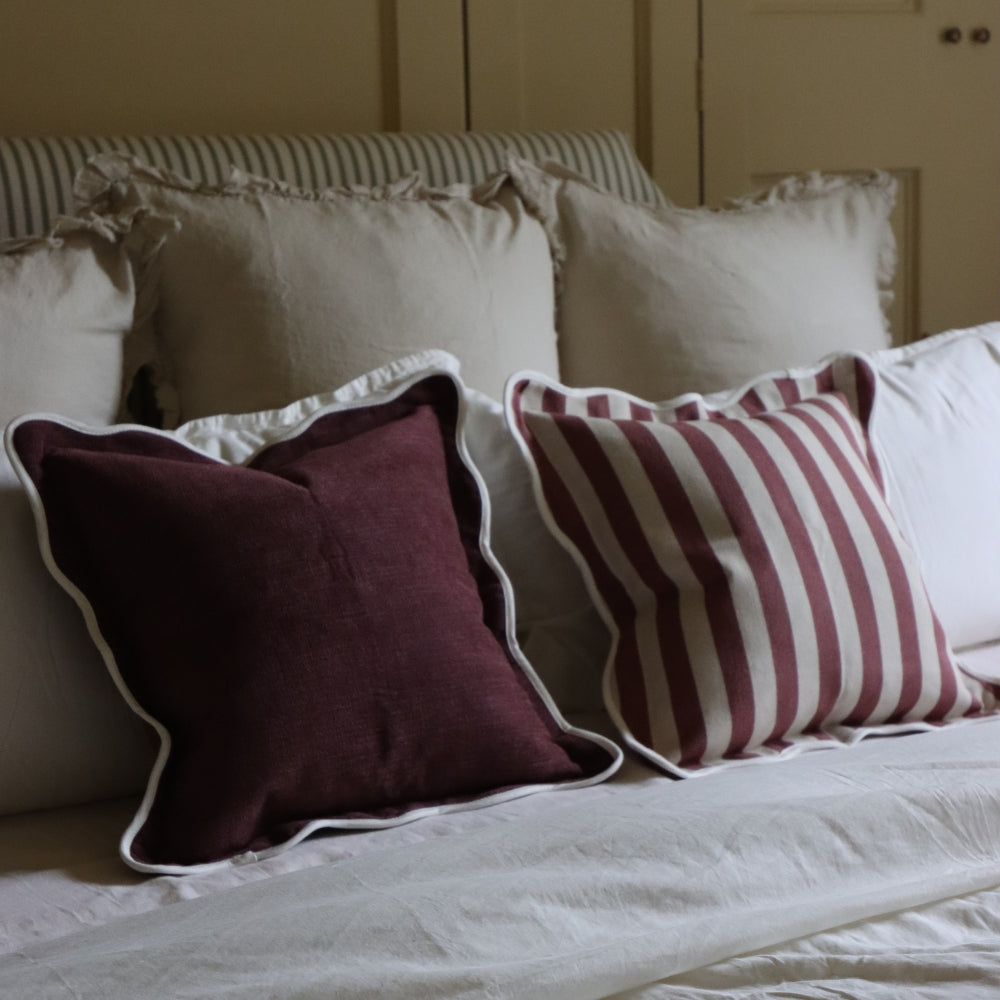 Chloe Plum Scalloped Edge Cushion 55x55