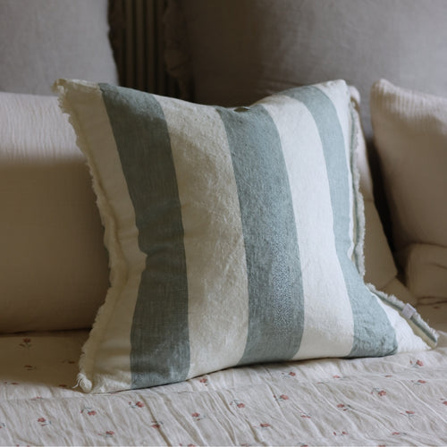 Esmee Teal Wide Stripe Cushion 45x45